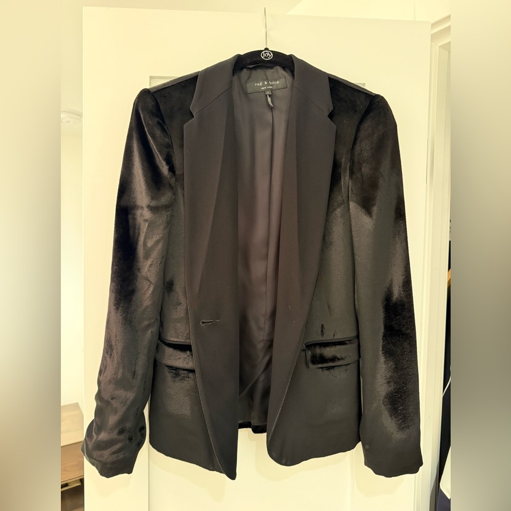 Rag & Bone Black Velvet Jacket